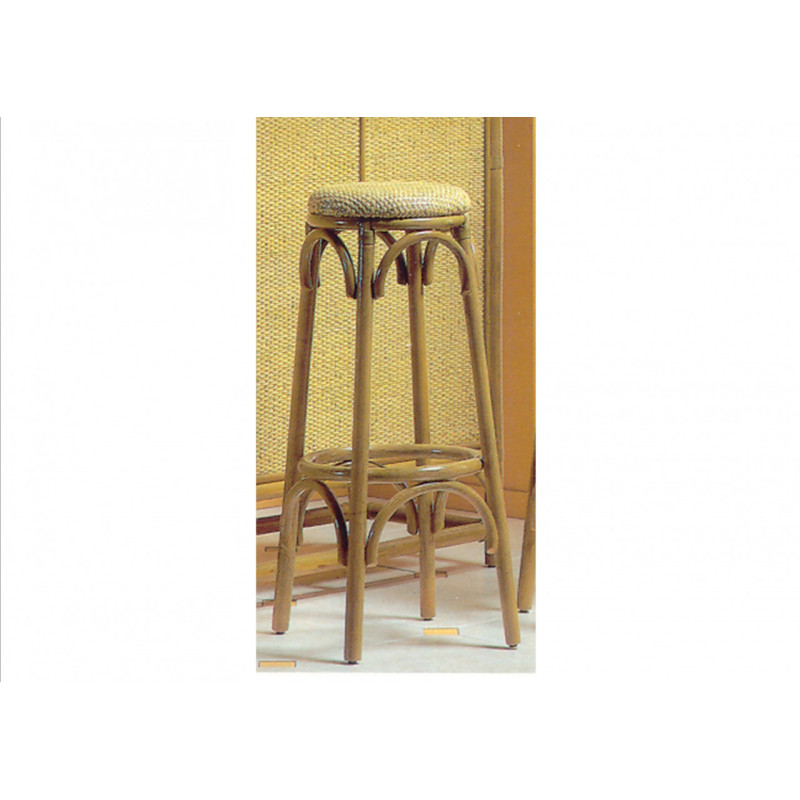 Tabouret haut en rotin Passy - sans dosseret
