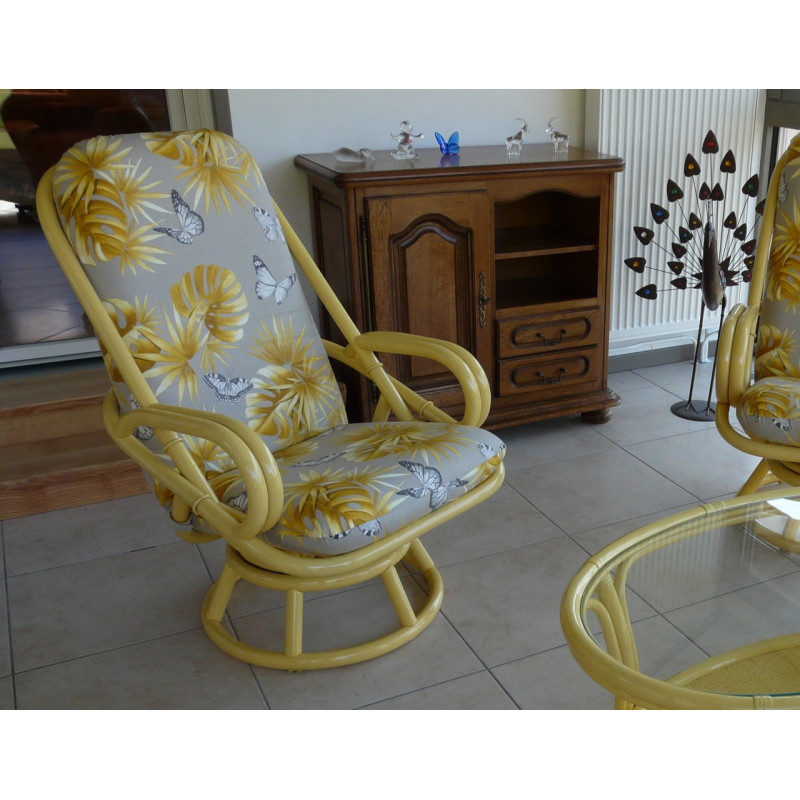 Fauteuil en rotin pivotant - Montjoie - Rotin Création