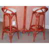Tabouret haut en rotin Passy - avec dosseret