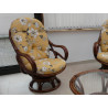 Fauteuil en rotin Luna pivotant - Le plus connu des fauteuils pivotants.
