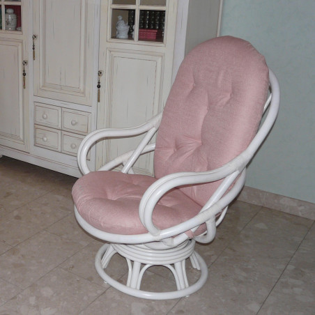 Fauteuil pivotant en rotin - meuble en rotin