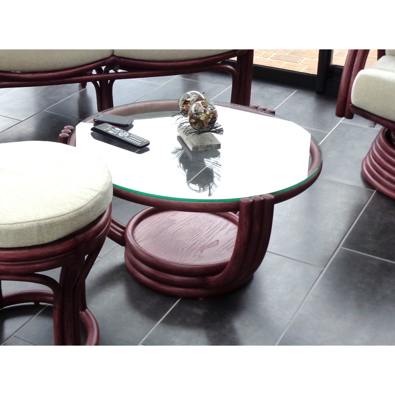 table de salon en rotin - meuble en rotin