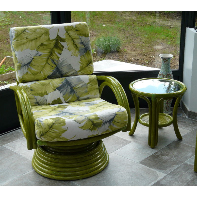 Fauteuil en rotin pivotant basculant - rotin création - Fauteuil MONTBLANC