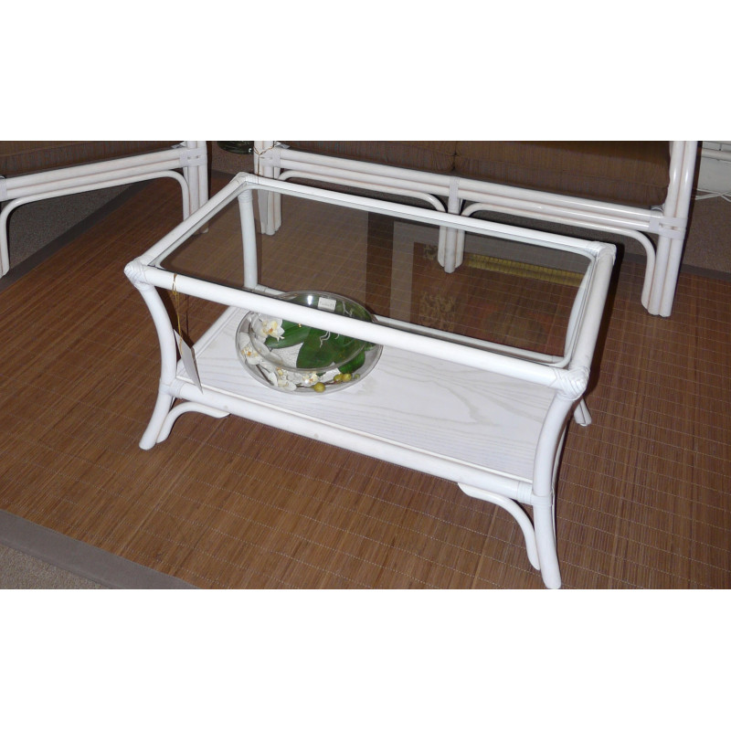 TABLE DE SALON EN ROTIN - MEUBLE EN ROTIN