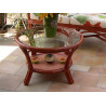 TABLE DE SALON EN ROTIN - MEUBLE EN ROTIN