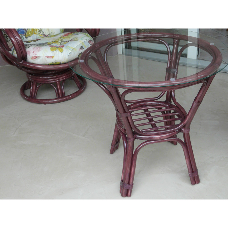 TABLE DE SALON EN ROTIN - MEUBLE EN ROTIN
