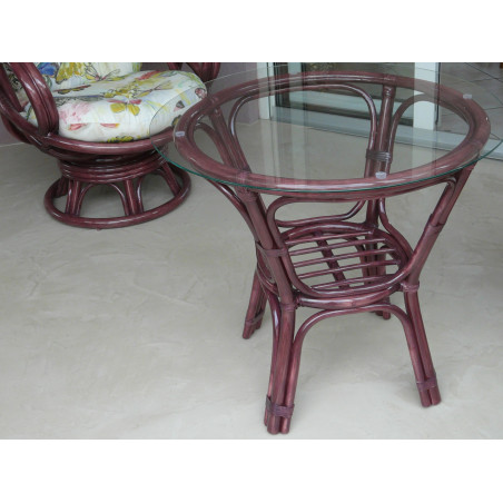 TABLE DE SALON EN ROTIN - MEUBLE EN ROTIN