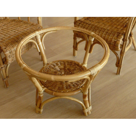 table de salon en rotin - rotin vintage