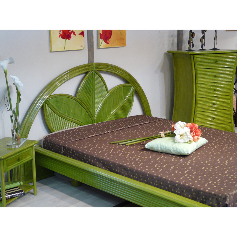 tête de lit en rotin - chambre en rotin