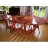 Table Daisy en rotin dessus bois avec ou sans allonges
