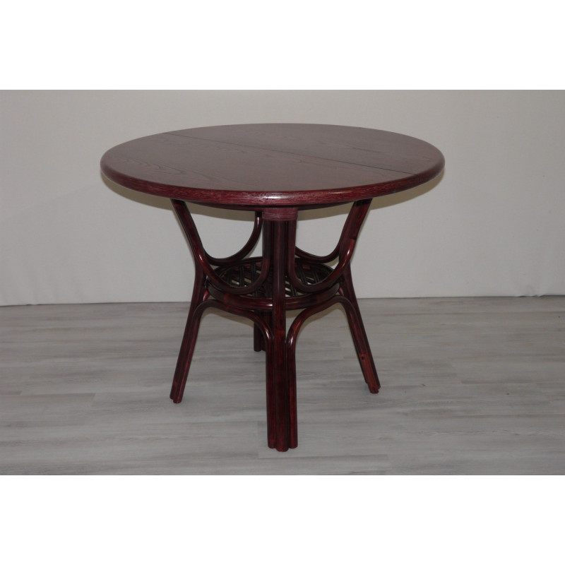 Table Daisy en rotin dessus bois avec ou sans allonges