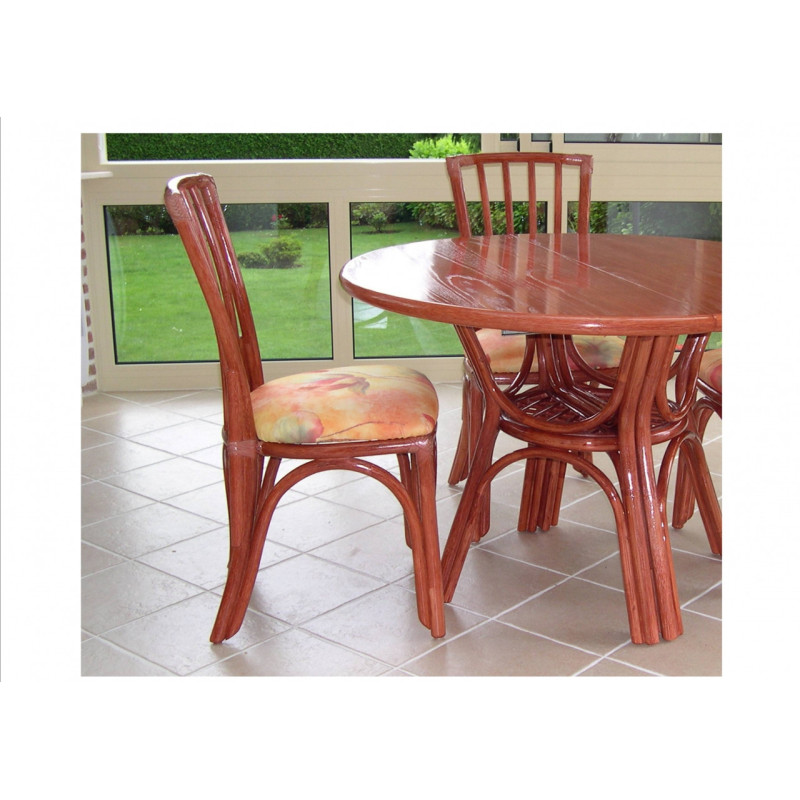 Table Daisy en rotin dessus bois avec ou sans allonges