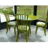 Table Daisy en rotin dessus bois avec ou sans allonges