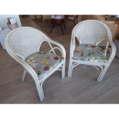 Ensemble salon en rotin fauteuil et table - Rotin Création
