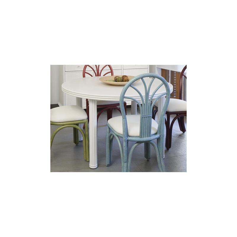 Table Carlat en rotin ronde avec ou sans allonges