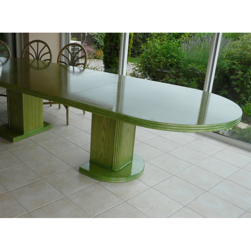 Table en rotin Lanoux ovale avec ou sans allonges