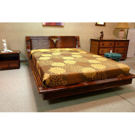 lit en rotin - mobilier en rotin - chambre en rotin