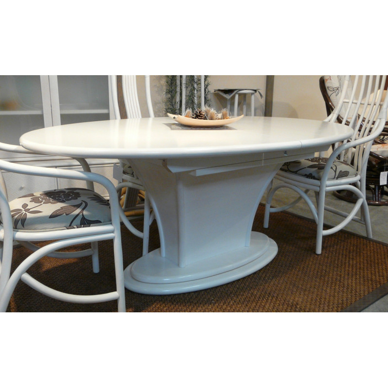 Table en rotin Milan ovale avec ou sans allonges