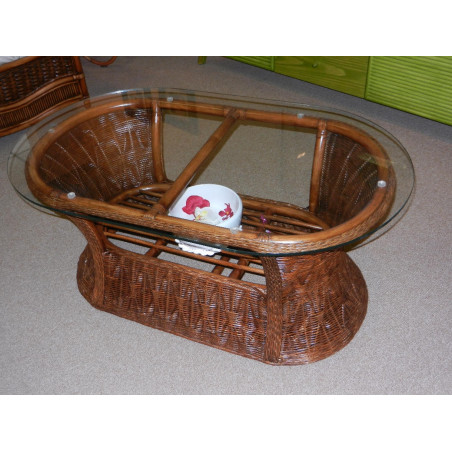 TABLE DE SALON EN ROTIN - MEUBLE NE ROTIN