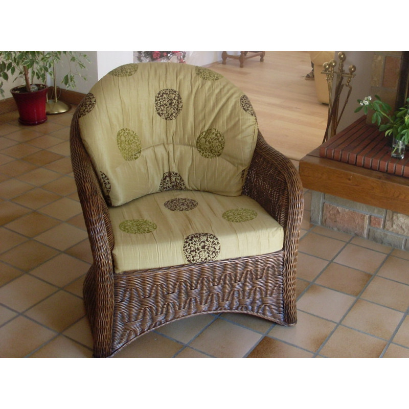 Fauteuil en moelle de rotin tissée - Rotin Création - Meuble en rotin