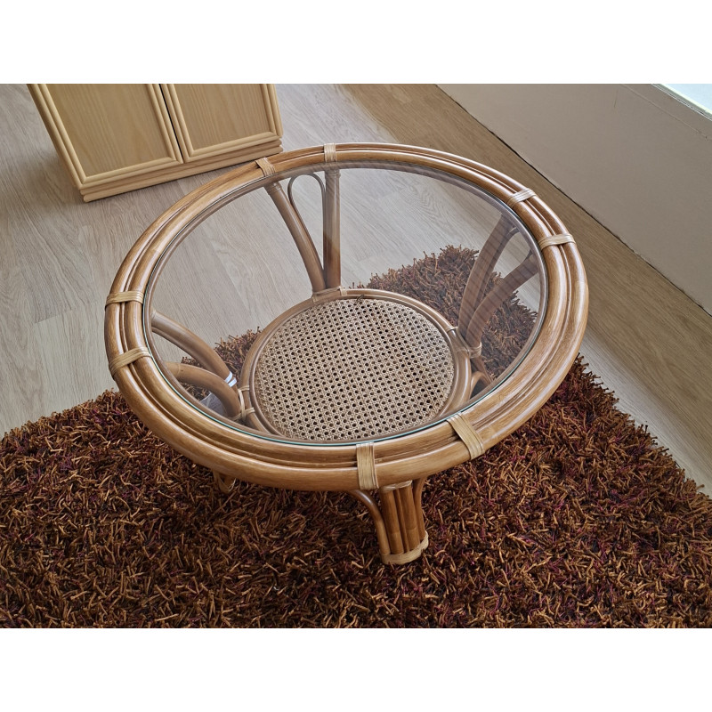 Table de salon en rotin naturel - Haut de gamme -