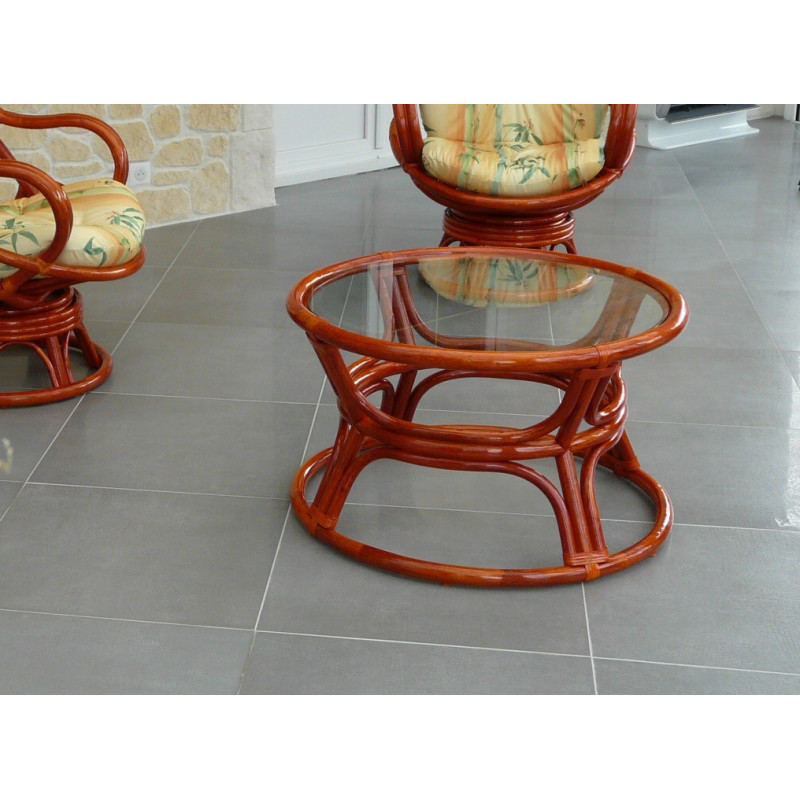 table de salon en rotin - boutique rotin