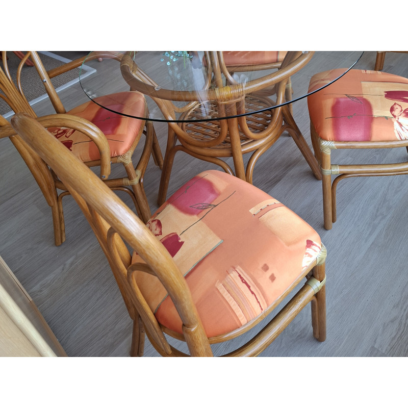 Ensemble en rotin Table Daisy et Chaises Lyon