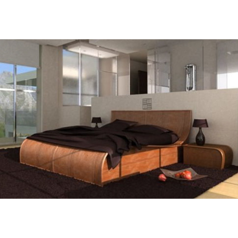 lit en rotin - mobilier en rotin - chambre en rotin