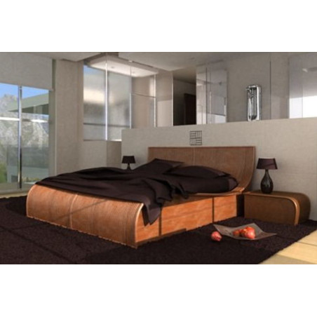 lit en rotin - mobilier en rotin - chambre en rotin