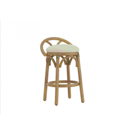 Tabouret Passy bas - avec dosseret - Rotin Création