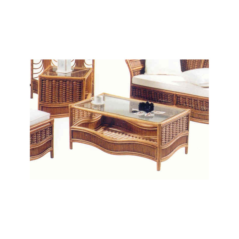 Table de salon en rotin - meubl en rotin