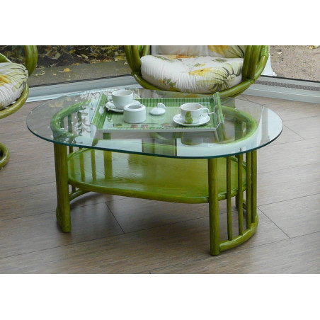 TABLE DE SALON EN ROTIN - MEUBLE EN ROTIN