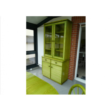 Meuble style vaisselier avec vitrine - Rotin Création