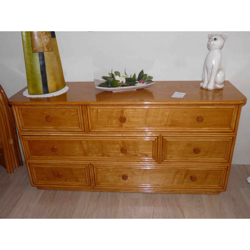 Commode en rotin Juvigny 6 tiroirs décallés