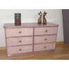 Commode en rotin Ivoire 6 tiroirs