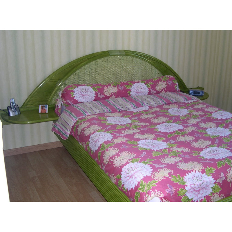 tête de lit en rotin - chambre en rotin