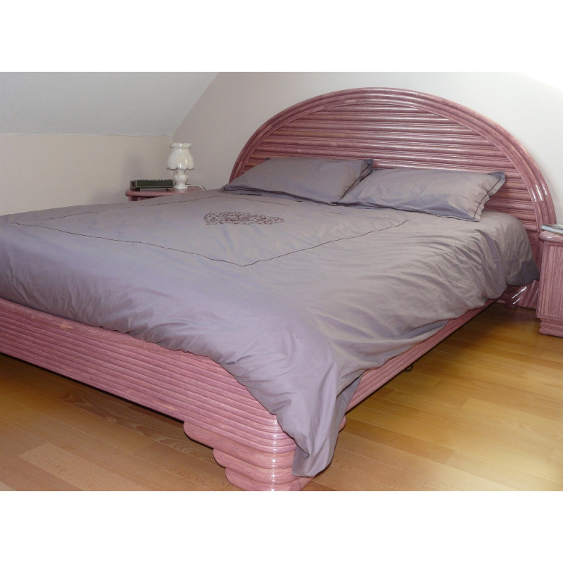 tête de lit en rotin - chambre en rotin