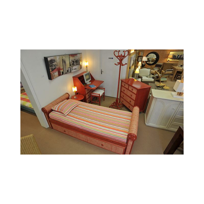 lit en rotin - chambre en rotin