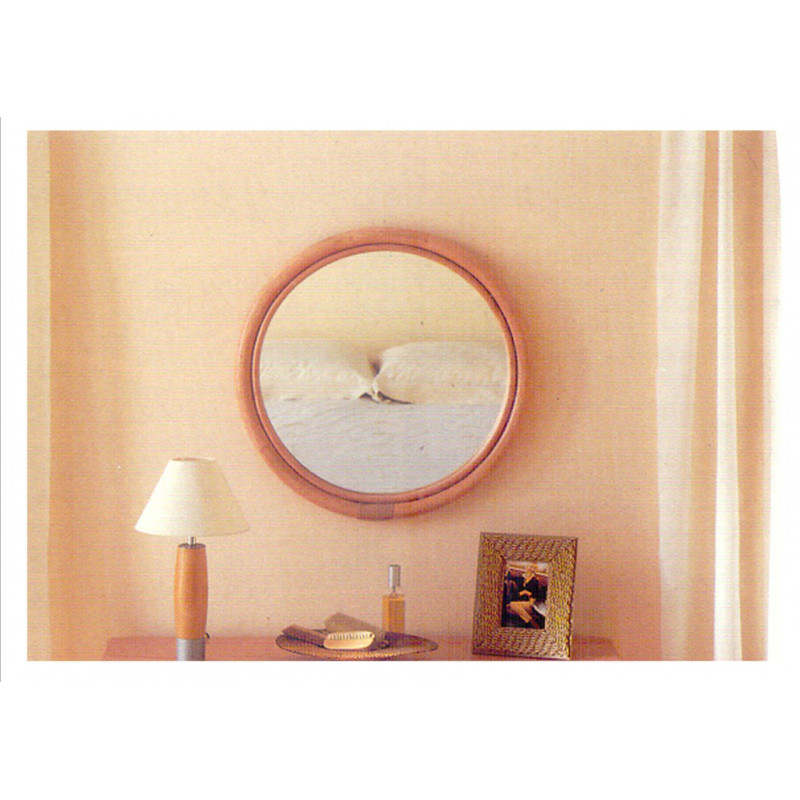 Miroir en rotin rond