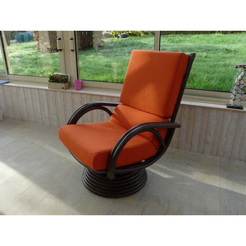 Fauteuil en rotin pivotant basculant - rotin création - Fauteuil MONTBLANC