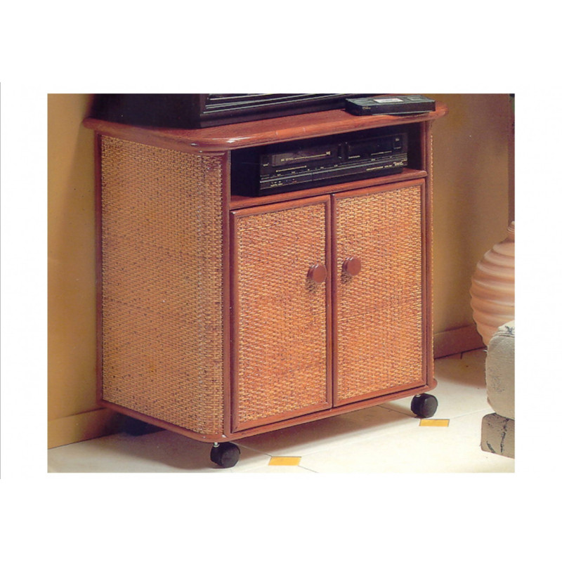 meuble en rotin - tv hifi - rotin design