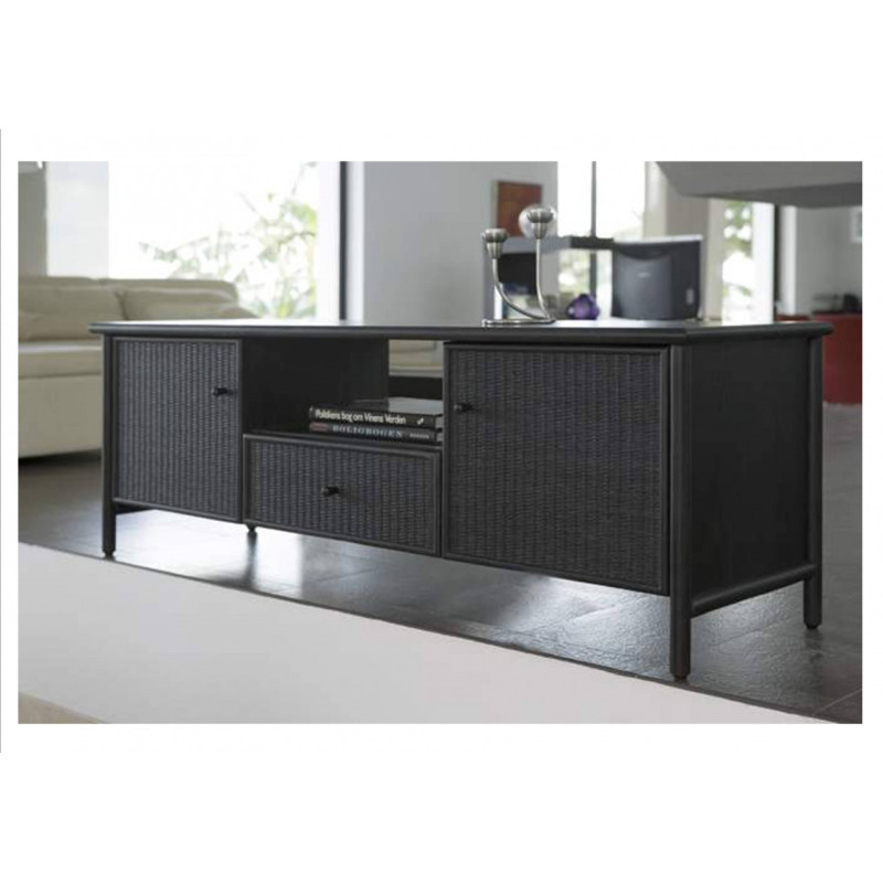 Meuble en rotin pour hifi et TV - Rotin Création