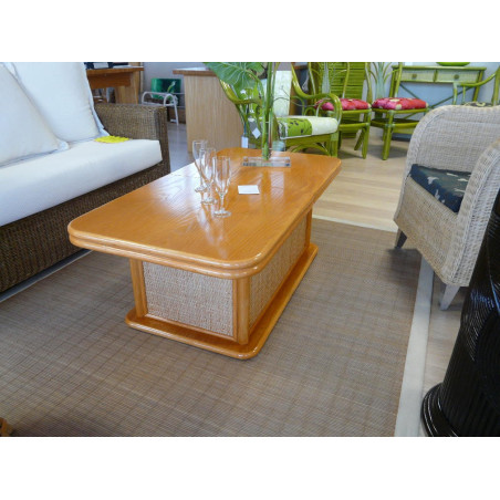 table de salon en rotin - meuble en rotin