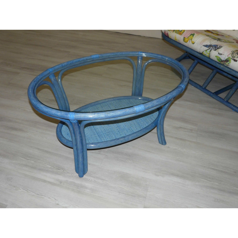 TABLE DE SALON EN ROTIN - MEUBLE EN ROTIN