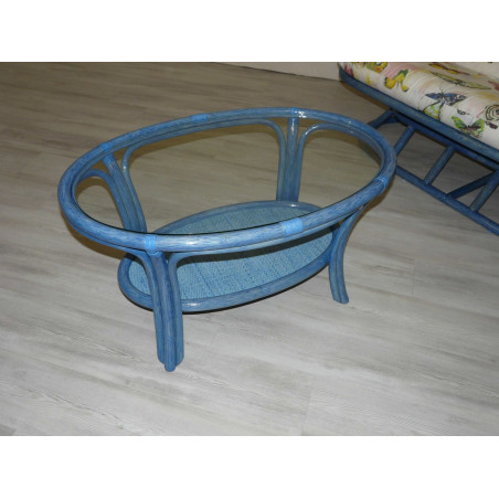 TABLE DE SALON EN ROTIN - MEUBLE EN ROTIN