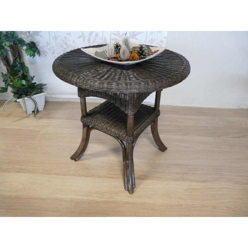 table en rotin - petite table vintage