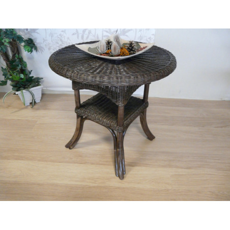 table en rotin - petite table vintage
