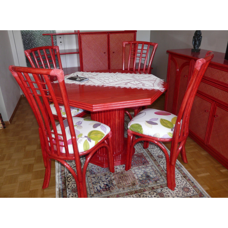 Table en rotin Lissac octogonale avec ou sans allonges