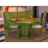 table de salon octogonale en rotin