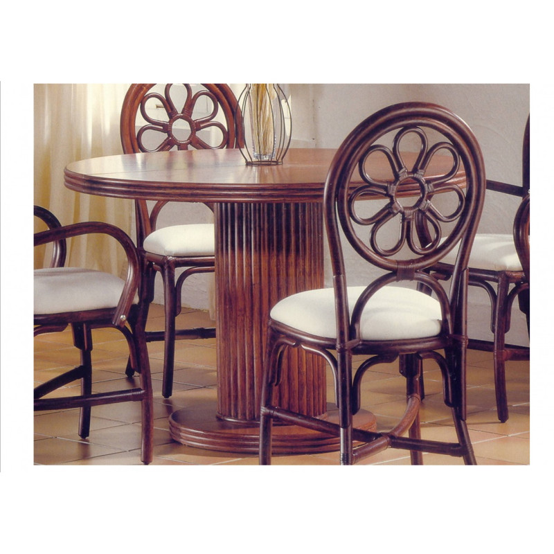 Table en rotin Meribel ronde avec ou sans allonges